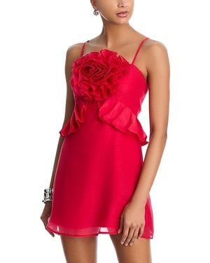 Aqua Rosette Mini Dress - Red