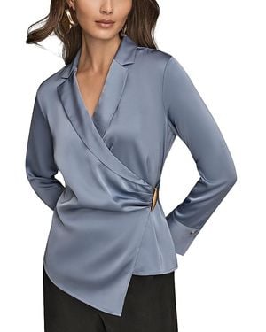 Donna Karan Wrap Blouse - Blue