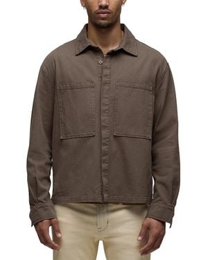 Hudson Jeans Relaxed Cotton Pocket Overshirt - Brown