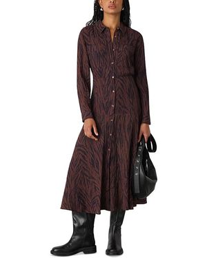 Whistles Zebra Print Collared Shirt Dress