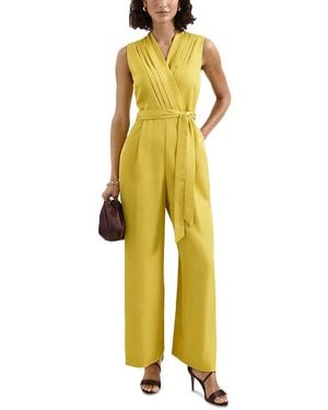 Phase Eight Satin Twill Sleeveless Jumpsuit - Yellow