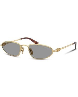 Miu Miu Oval Sunglasses, 52Mm - Metallic