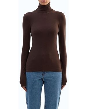 Lamarque Sadie Turtleneck Top - Brown