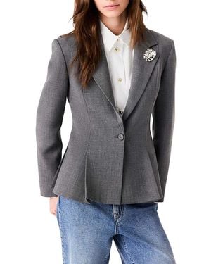Maje Veandra Flared Blazer - Gray