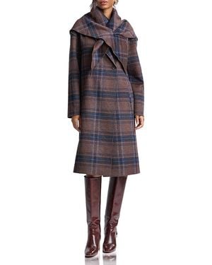 Avec Les Filles Double Faced Scarf Coat - Black
