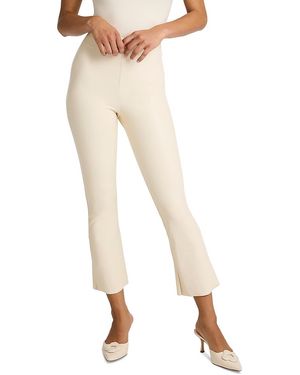 Commando Faux Leather Cropped Flare Leggings - Natural