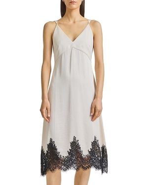 Saint Art Luna Lace Trim Dress - Gray