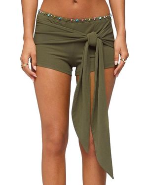 Edikted Monroah Bead Low Rise Shorts - Green