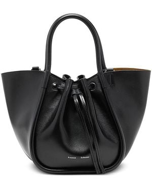 Proenza Schouler Small Ruched Leather Tote Bag - Black