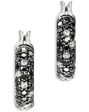 John Hardy Sterling Jh Essentials Diamond Pave Sand Small Hoop Earrings - White