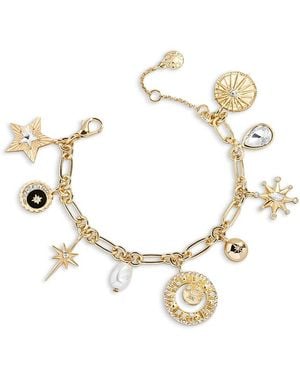 BaubleBar Star Power Cubic Zirconia & Imitation Pearl Celestial Charm Bracelet - Metallic