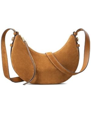 Tory Burch Romy Suede Half Moon Shoulder Bag - Brown