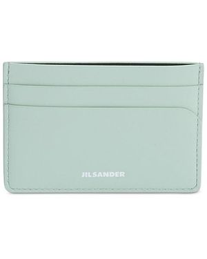 Jil Sander Curve Leather Card Holder - Green