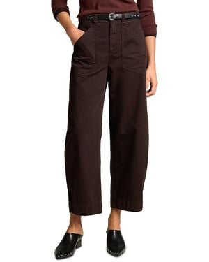 Vince Washed Cotton Mid Rise Utility Pants - Black