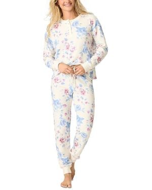 Pj Salvage Rodeo Rose Henley Pajama Set - White