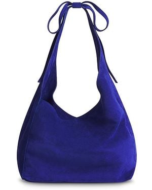 Reformation Vittoria Medium Suede Tote Bag - Blue