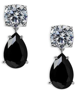 Nadri Maiden Cubic Zirconia Pear Shape Drop Earrings - Black