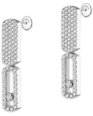 Messika 18K Imperial Move Diamond Pave Drop Earrings - White