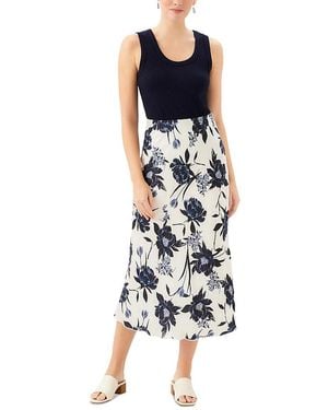 Karen Kane Satin Bias Cut Skirt - Blue