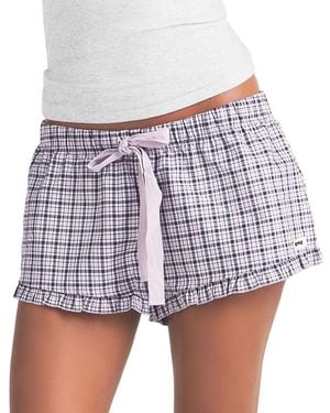 Skims Cotton Poplin Sleep Shorts - White