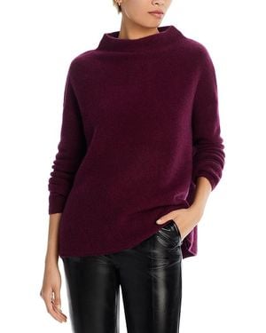 C by Bloomingdale's Cashmere Mock Neck Brushed Cashmere Sweater - Purple