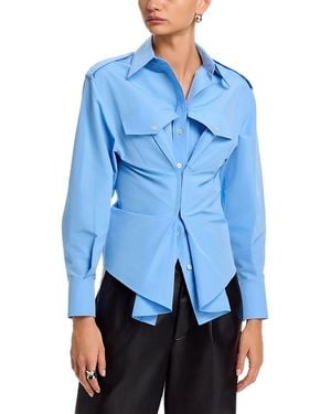 McQueen Gathered Long Sleeved Shirt - Blue