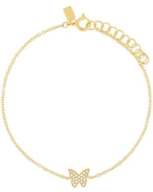 EF Collection 14K Diamond Butterfly Bracelet - Metallic