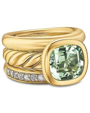 David Yurman Dy Mercer Three Row Stone Ring - White