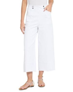 Lyssé Dion Sailor Crop Palazzo Jeans - White