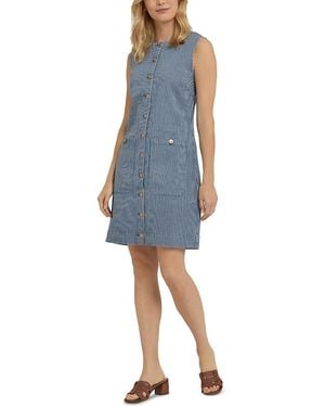 NYDJ Sleeveless Denim Utility Dress - Blue