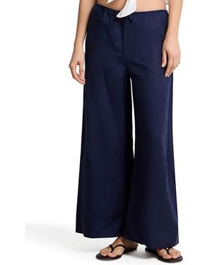 Onia Air Linen Wide Leg Drawstring Pant - Blue