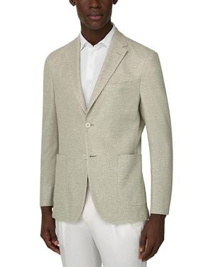 BOGGI Regular Fit Textured Linen Jacket - Natural