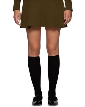 Hue Mixed Rib Knee Socks - Black
