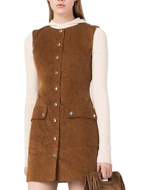 Maje Rubelle Corduroy Dress - Brown