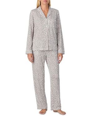 Kate Spade Printed Long Pajama Set - Gray