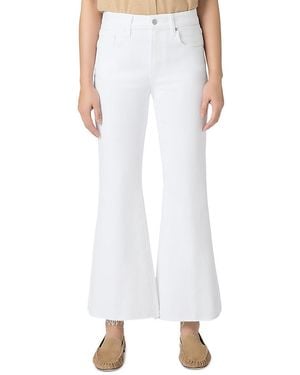 PAIGE Marlow Skimmer Petite High Rise Flare Jean - White