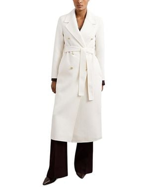 Reiss Petite Dora Double Breasted Occasion Coat - White