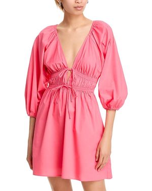 Wayf Leighton Poplin Mini Dress - Pink