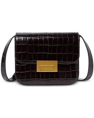 Loeffler Randall Desi Leather Flap Crossbody - Black