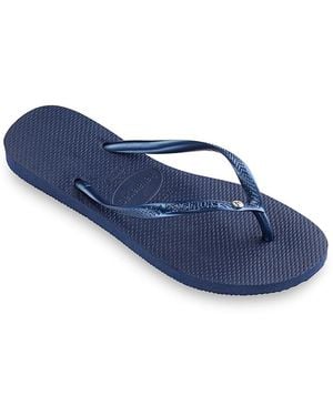 Havaianas Slim Crystal Ii Flip Flop Sandals - Blue