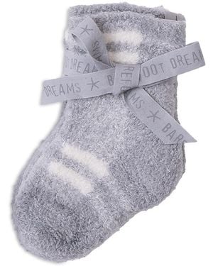 Barefoot Dreams Cozychic Lite Baby Plaid Sock Set - Gray