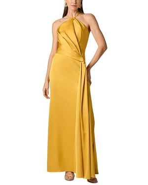 Aidan Mattox Crepe Back Satin Dress - Yellow