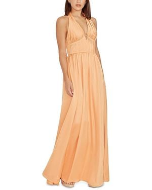 Dress the Population Rhea Cut Out Halter Neck Maxi Dress - Natural