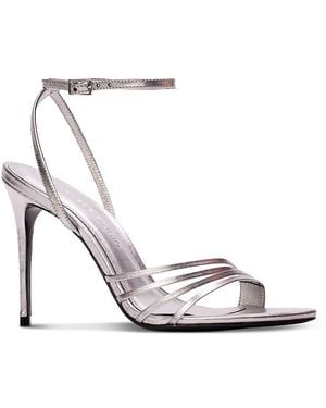 Black Suede Studio Ella 100 Strappy Leather Sandals - Metallic