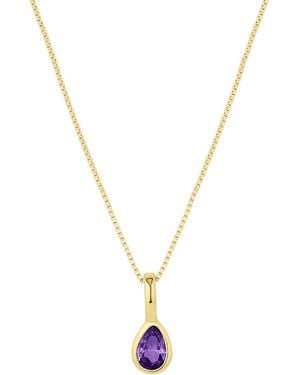 SET & STONES Teardrop Birthstone Necklace - Metallic