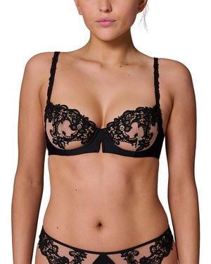 Simone Perele Saga Lace Mesh Demi Bra - Black
