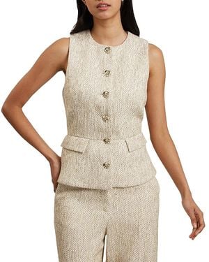 Ted Baker Vulpaw Boucle Waistcoat - White