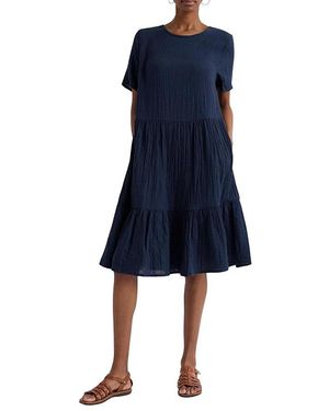 Seasalt Cornwall Pebble Comb Double Gauze Dress - Blue