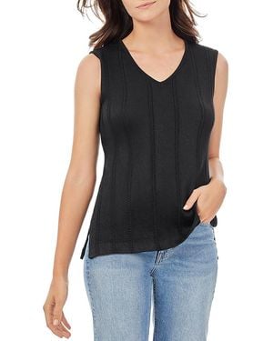Misook Ribbed Tank Top - Black