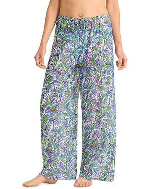 Tommy Bahama Poolside Palms Mesh Cover Up Pants - Blue